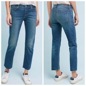 Anthropologie Pilcro & the Letterpress Raw Hem High Rise Slim Straight Jeans